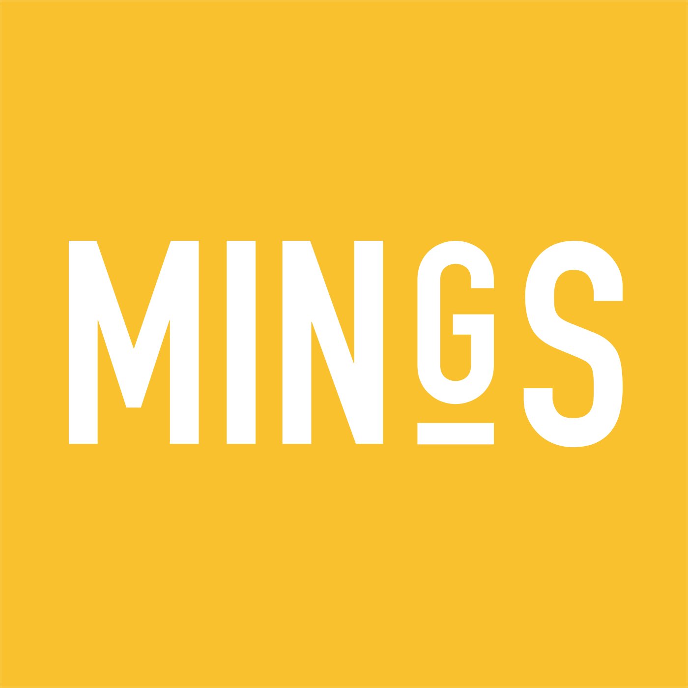 Ming's Asian Street Food logo with bold white text on a vibrant yellow background.